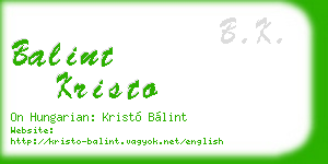 balint kristo business card