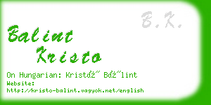 balint kristo business card